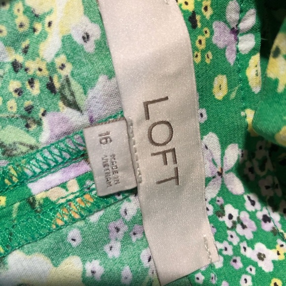 Loft floral sleeveless crossover back buttons midi dress size 16 - Picture 4 of 6